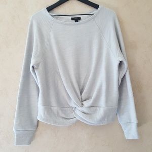 J. Crew heathered grey twist front sweatshirt